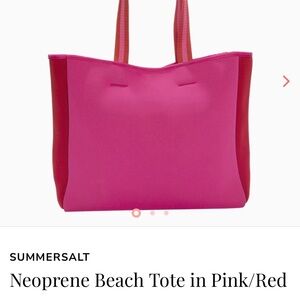 Summersalt Pink and Red Neoprene Tote Bag